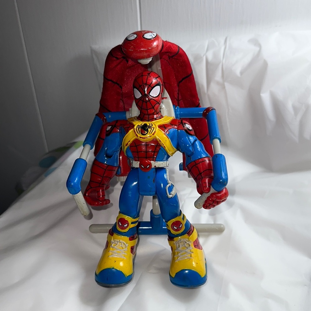 Spiderman W/Hang Glider&Helmet Marvel Superhero (Retired) Spidey, Hasbro 2008.